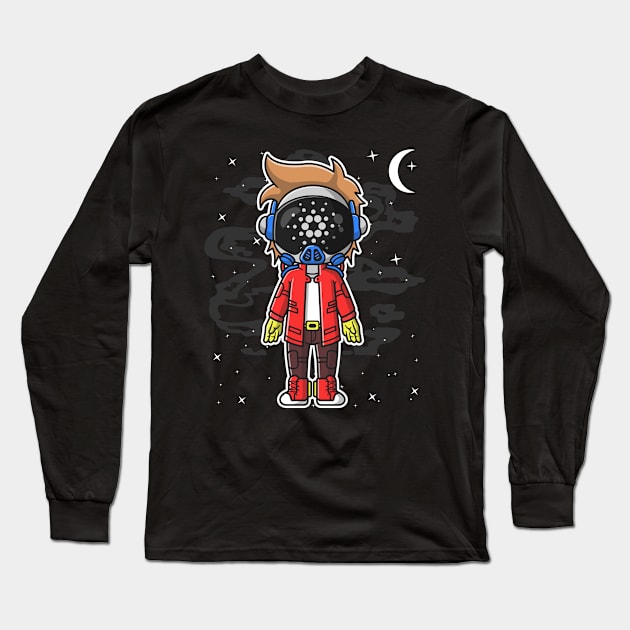 Hiphop Astronaut Cardano Crypto ADA Coin To The Moon Token Cryptocurrency Wallet Cardano HODL Birthday Gift For Men Women Kids Long Sleeve T-Shirt by Thingking About